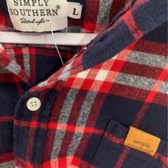 Simply Southern | Mens large | Plaid button Down - Picture 2 of 2